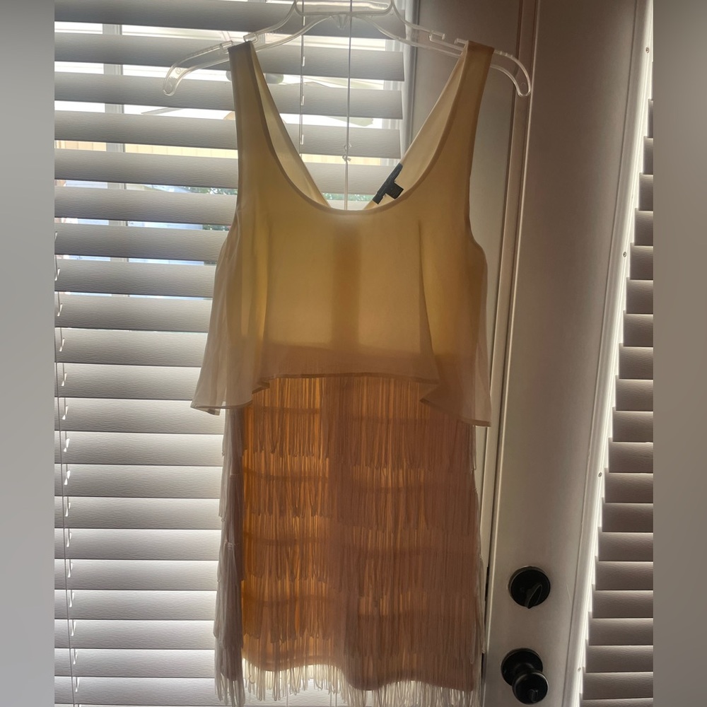 Fringe cream dress. Worn once.